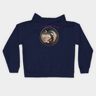 Galentine girl entering space capsule Kids Hoodie